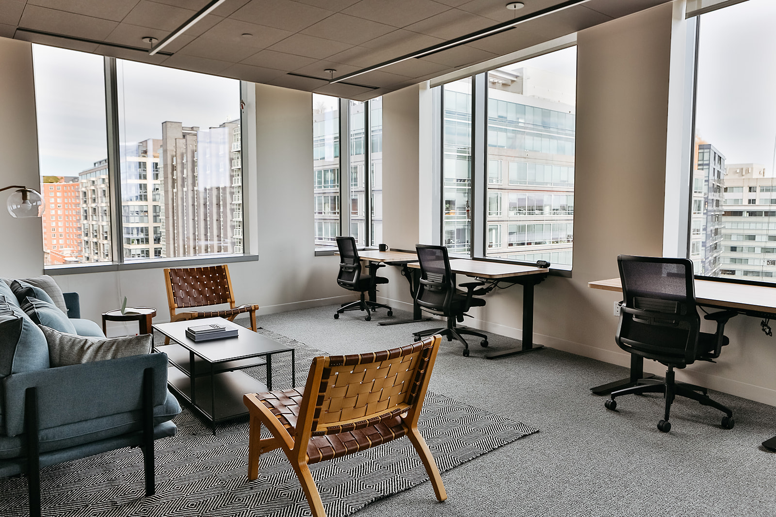 Launch Navy Yard desks in an office with windows
